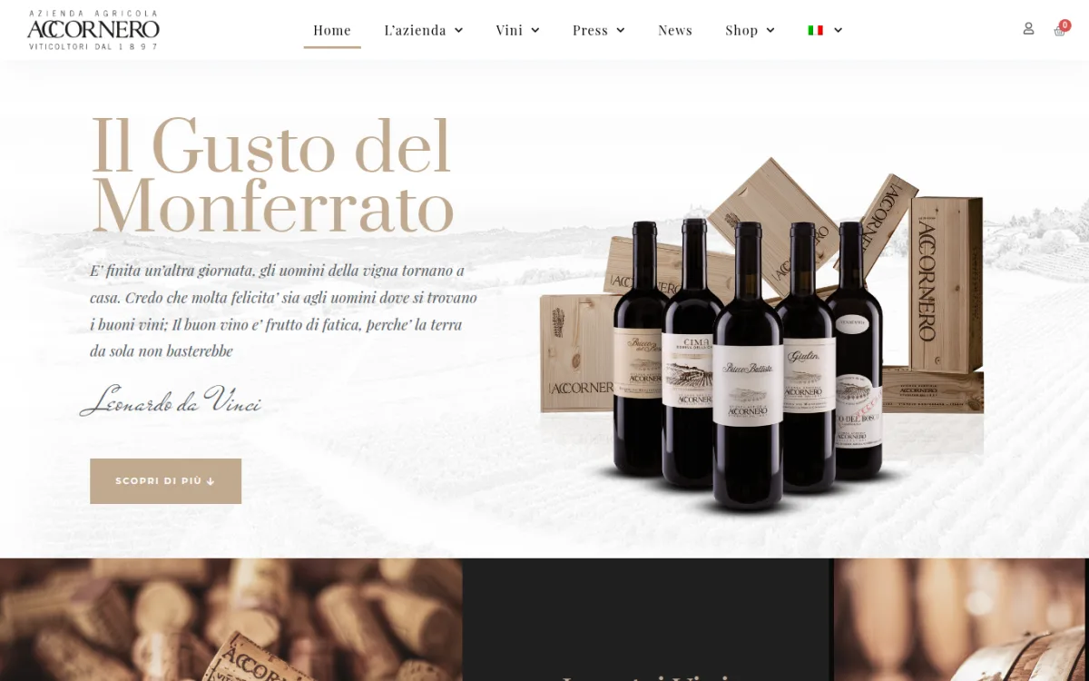 Startseite von accornerovini.it