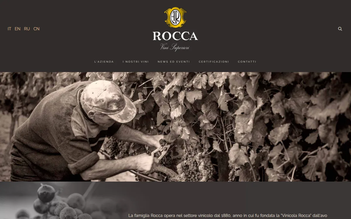Startseite von roccavini.com
