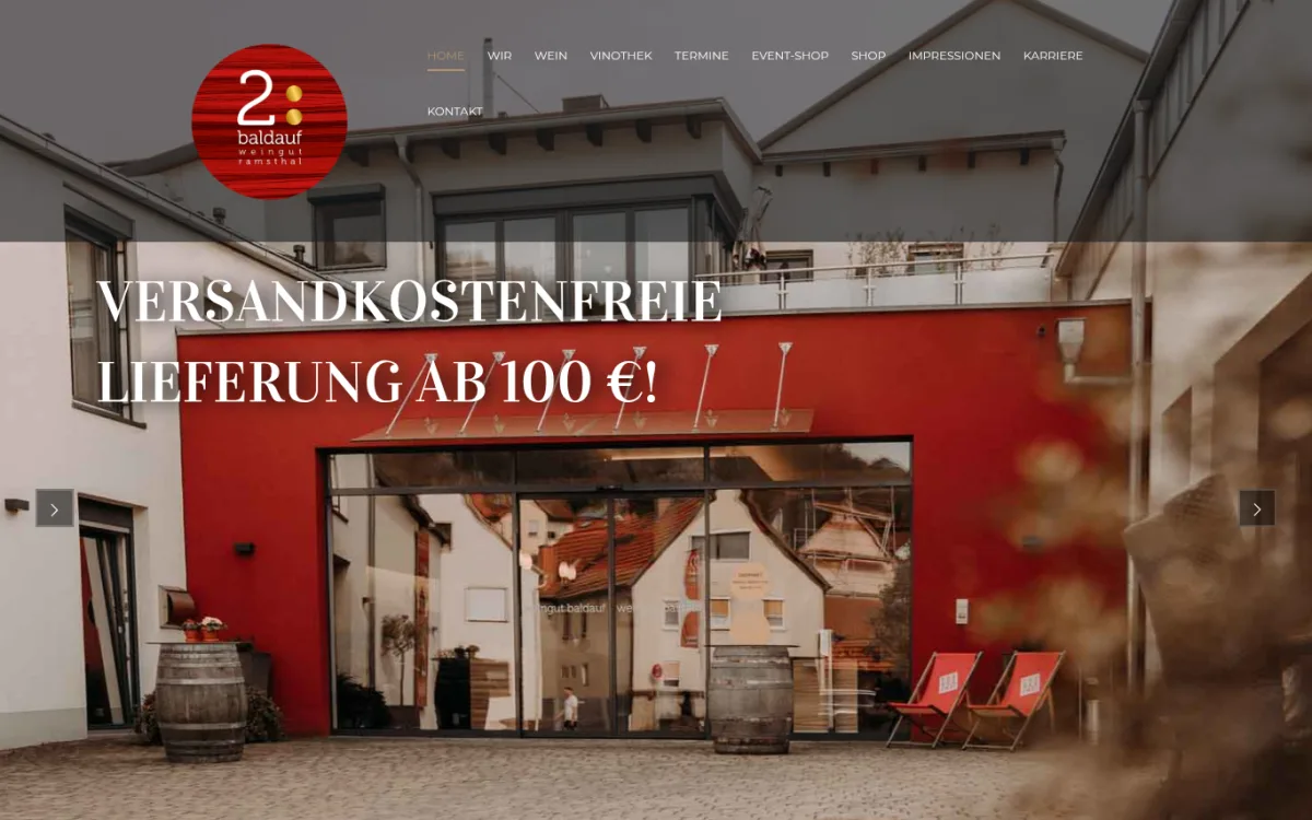 Startseite von baldaufwein.de