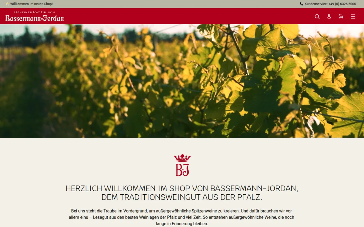Startseite von shop.bassermann-jordan.de