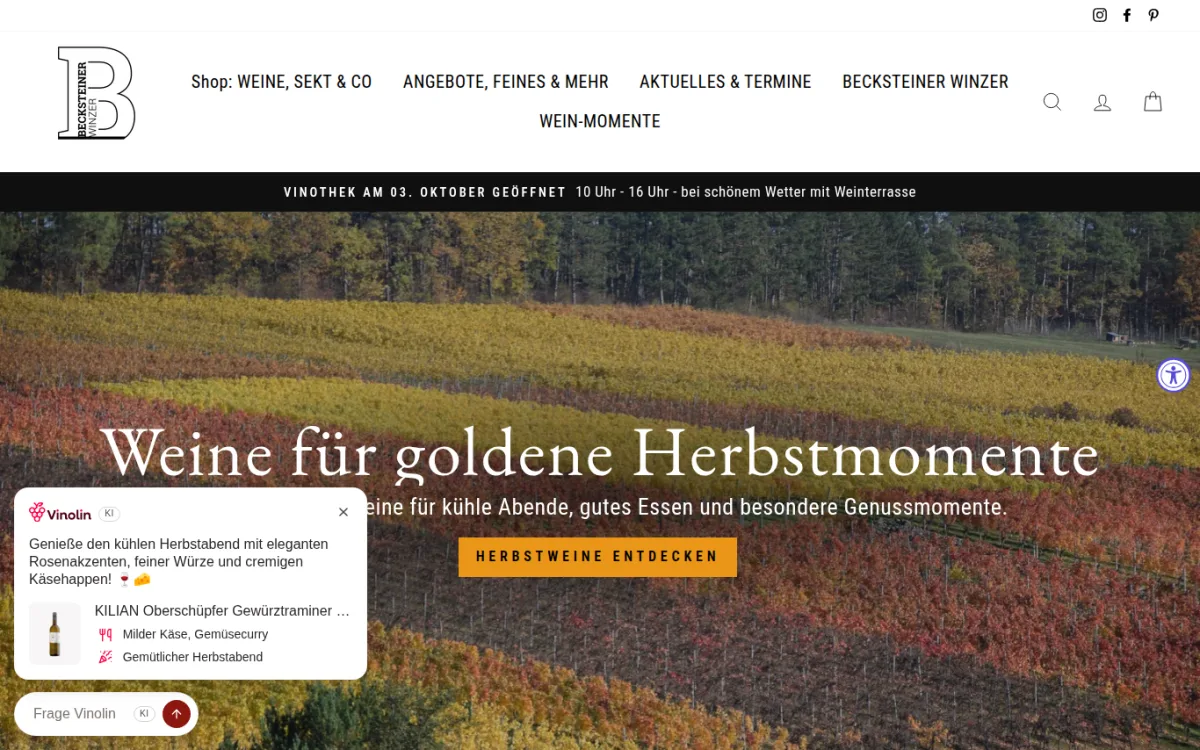 Startseite von becksteiner-winzer.de