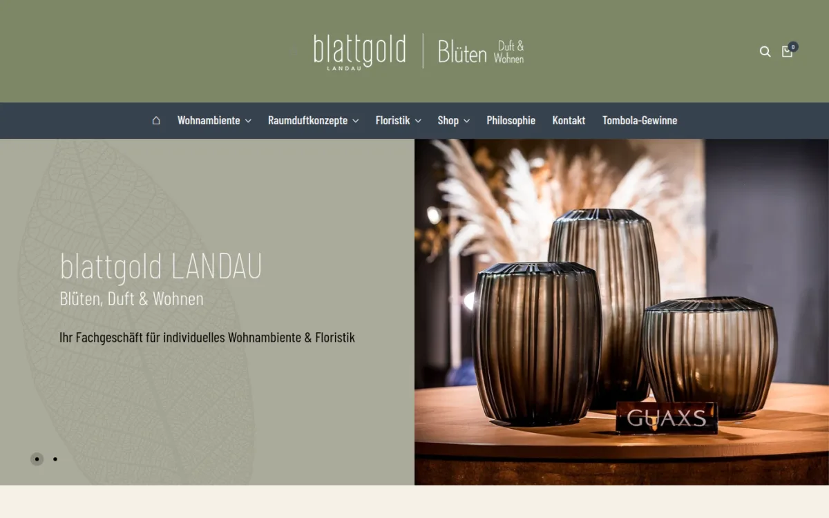 Startseite von blattgold-landau.de