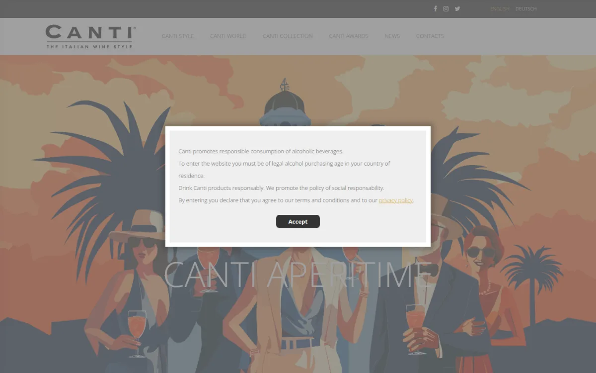 Startseite von cantiwine.com
