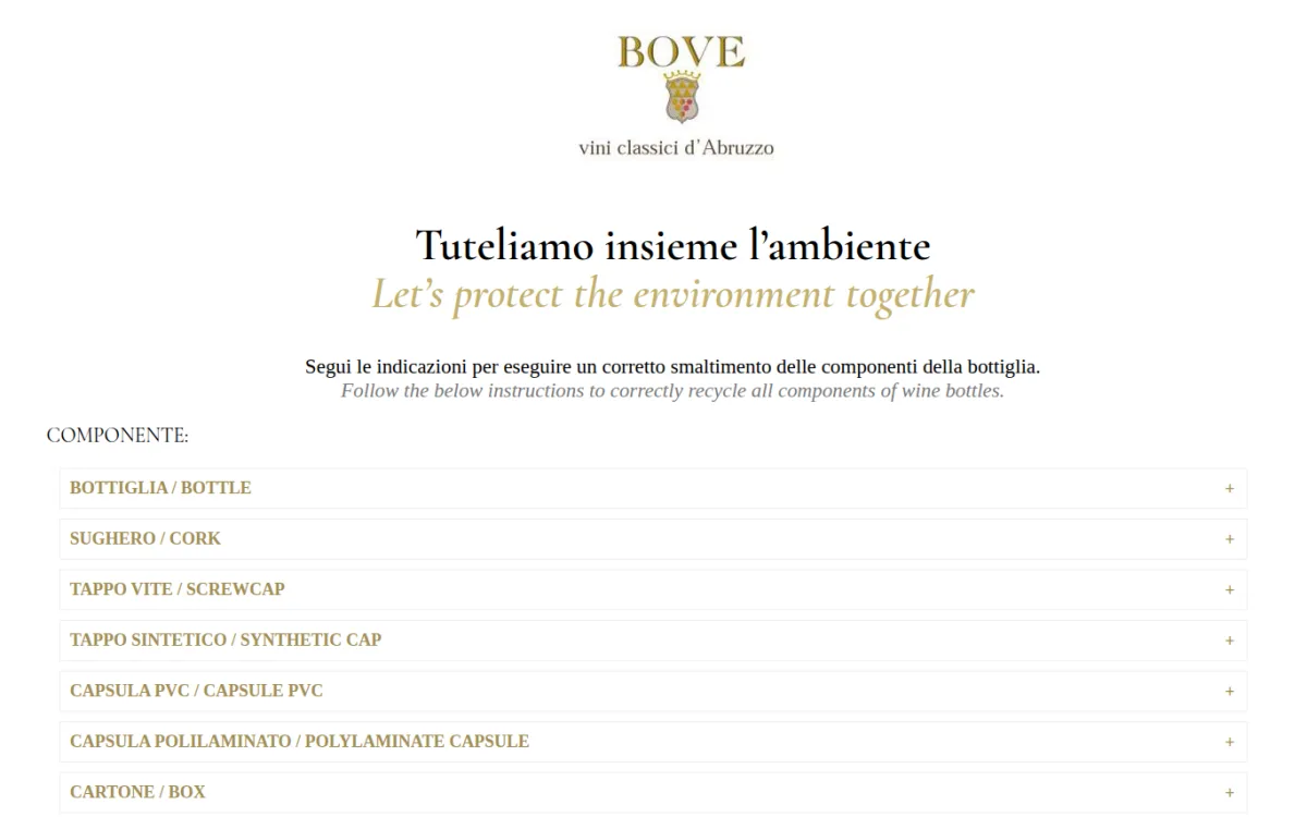 Startseite von cantinebove.it