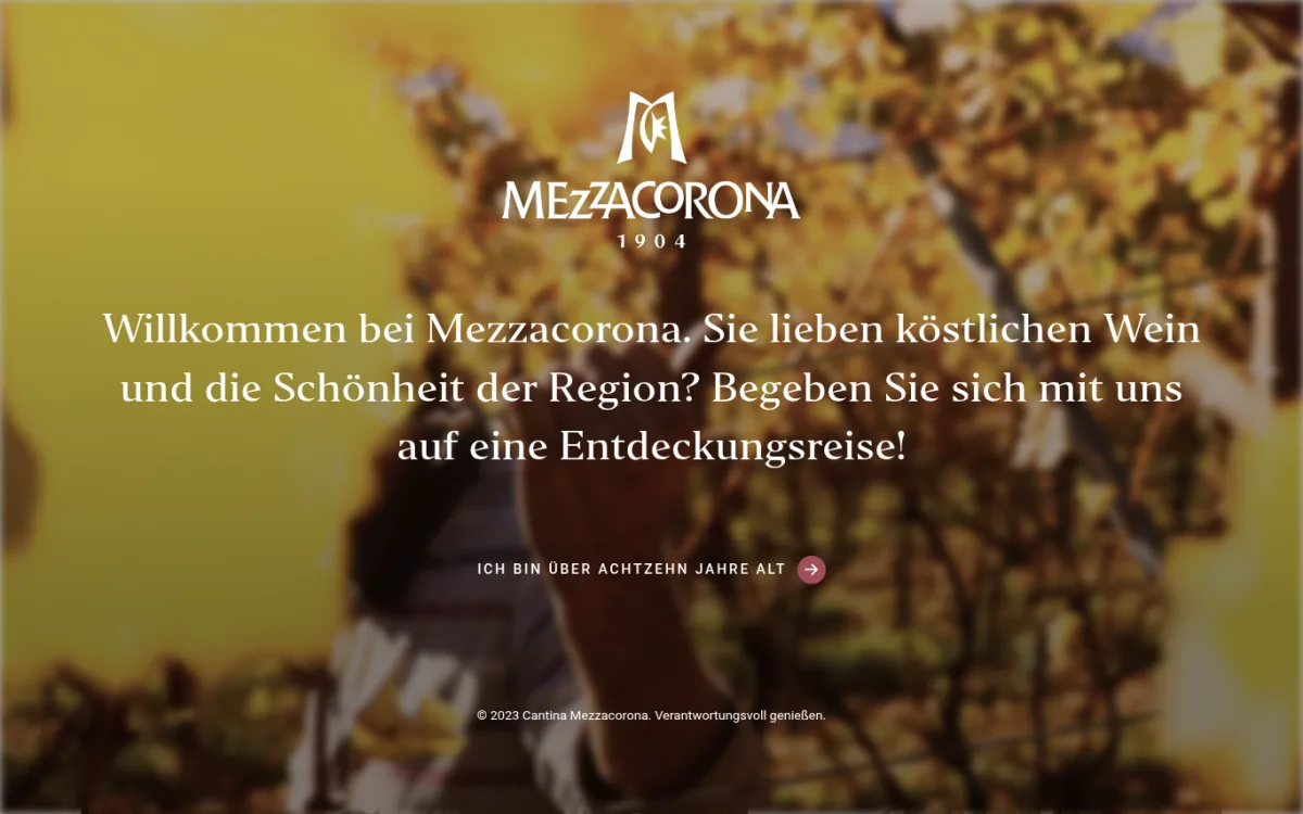 Startseite von mezzacorona.it