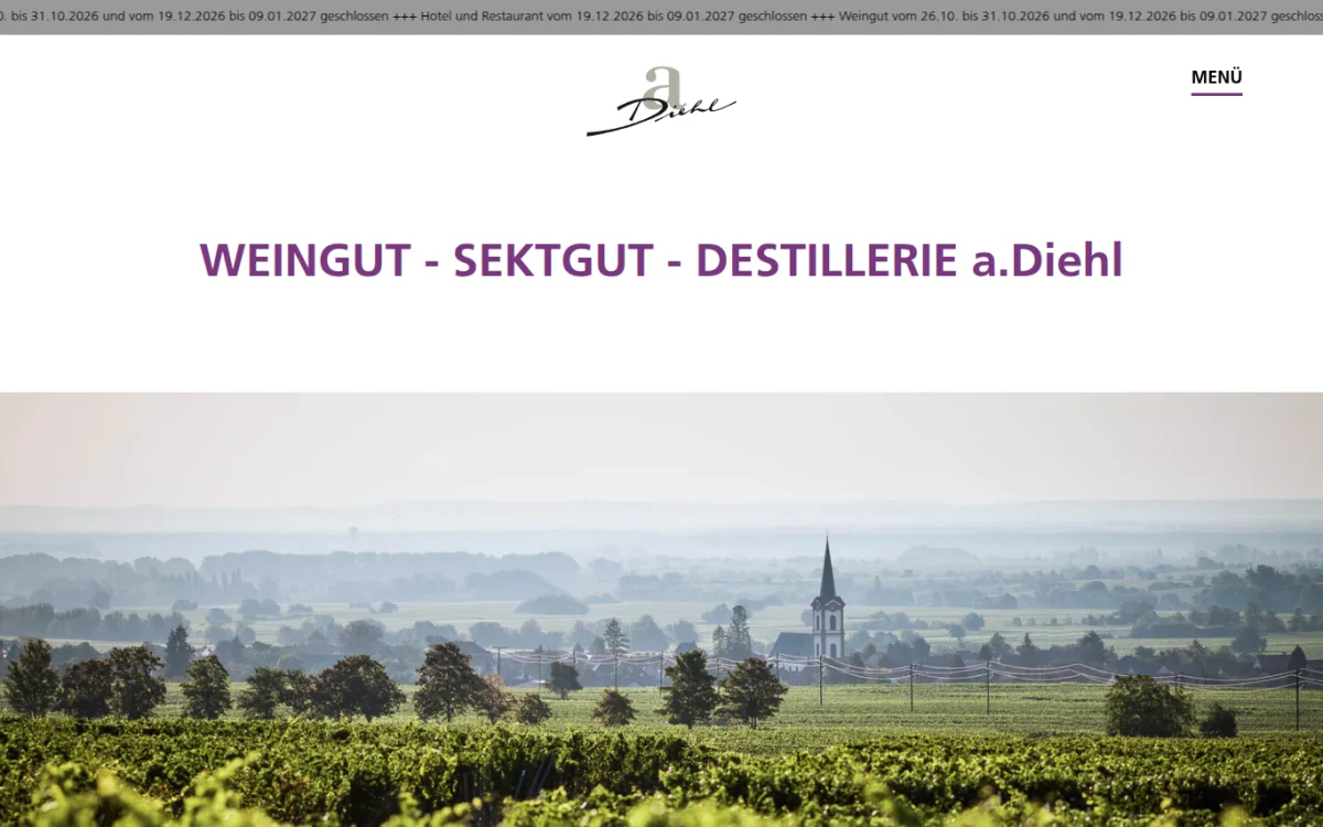 Startseite von diehl-wein.de