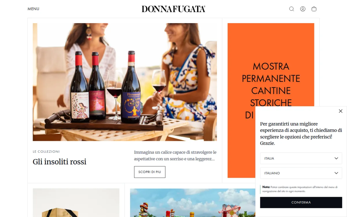 Startseite von donnafugata.it