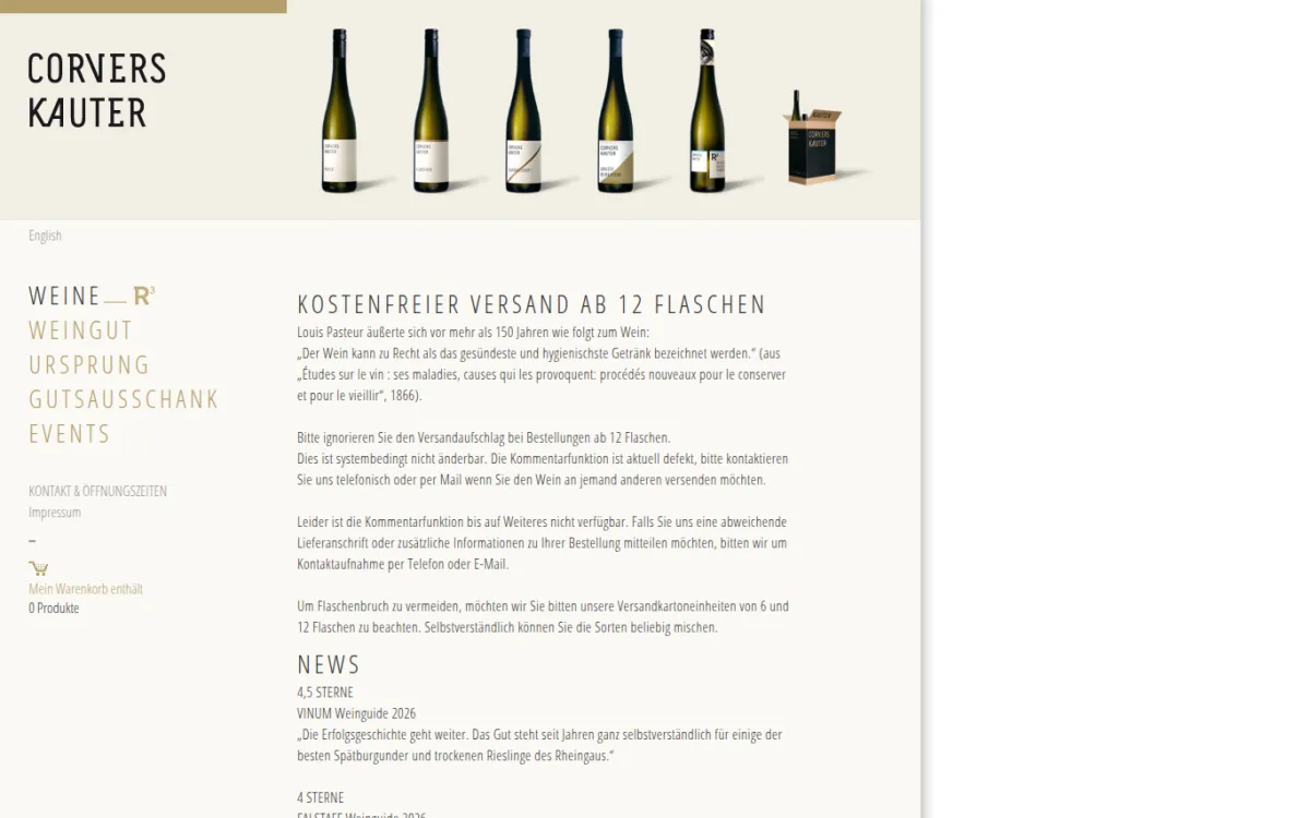 Startseite von corvers-kauter.de