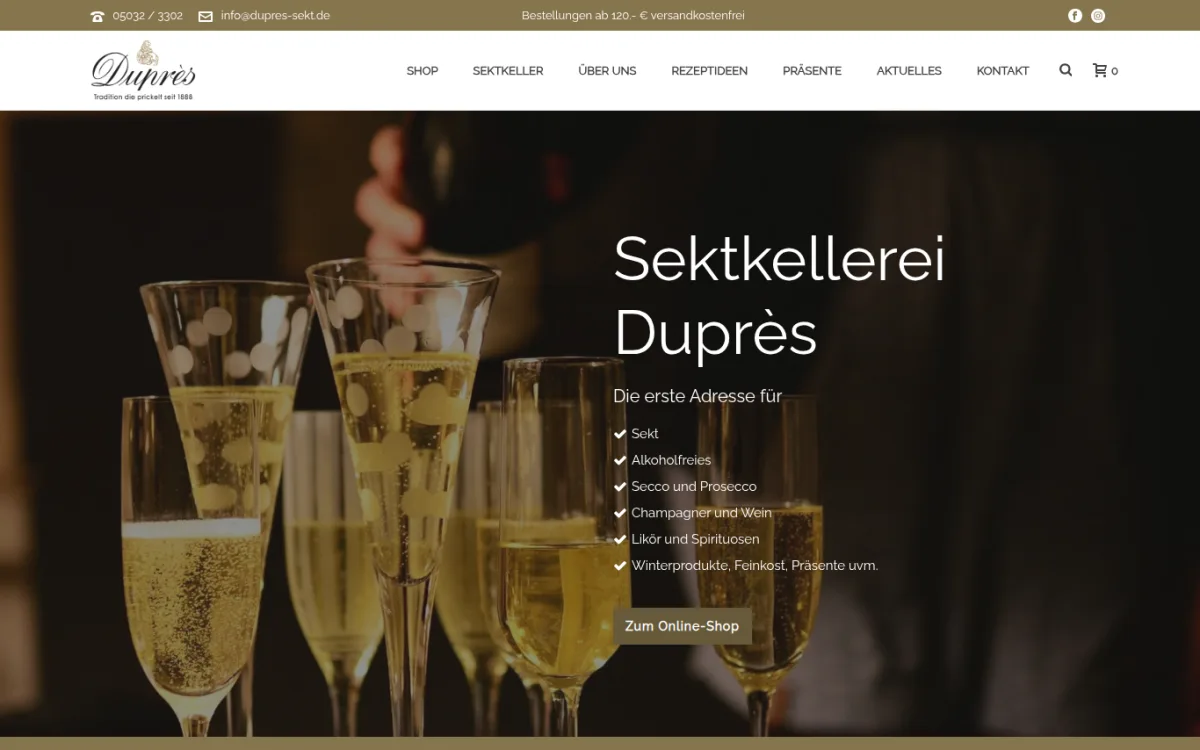 Startseite von dupres.de