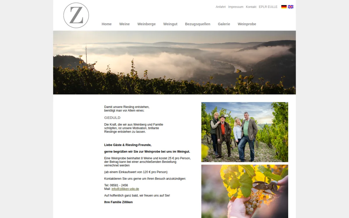 Startseite von zilliken-vdp.de