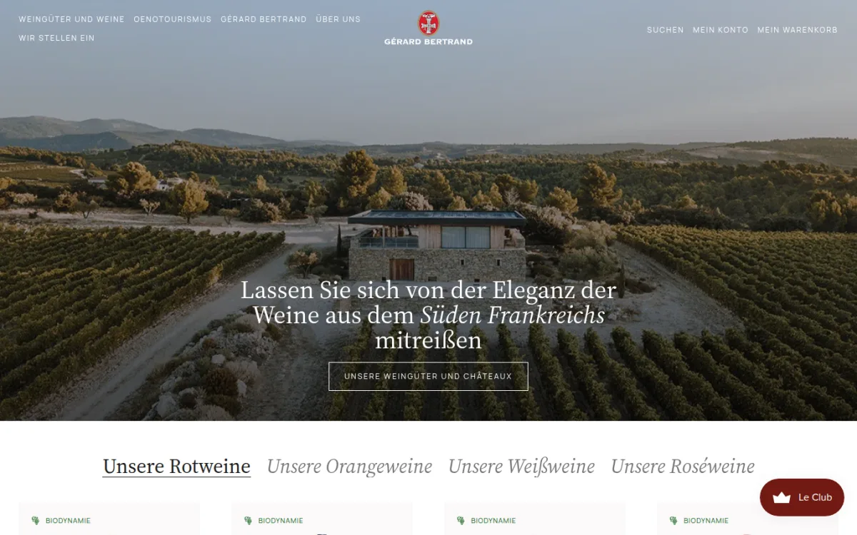 Startseite von gerard-bertrand.com