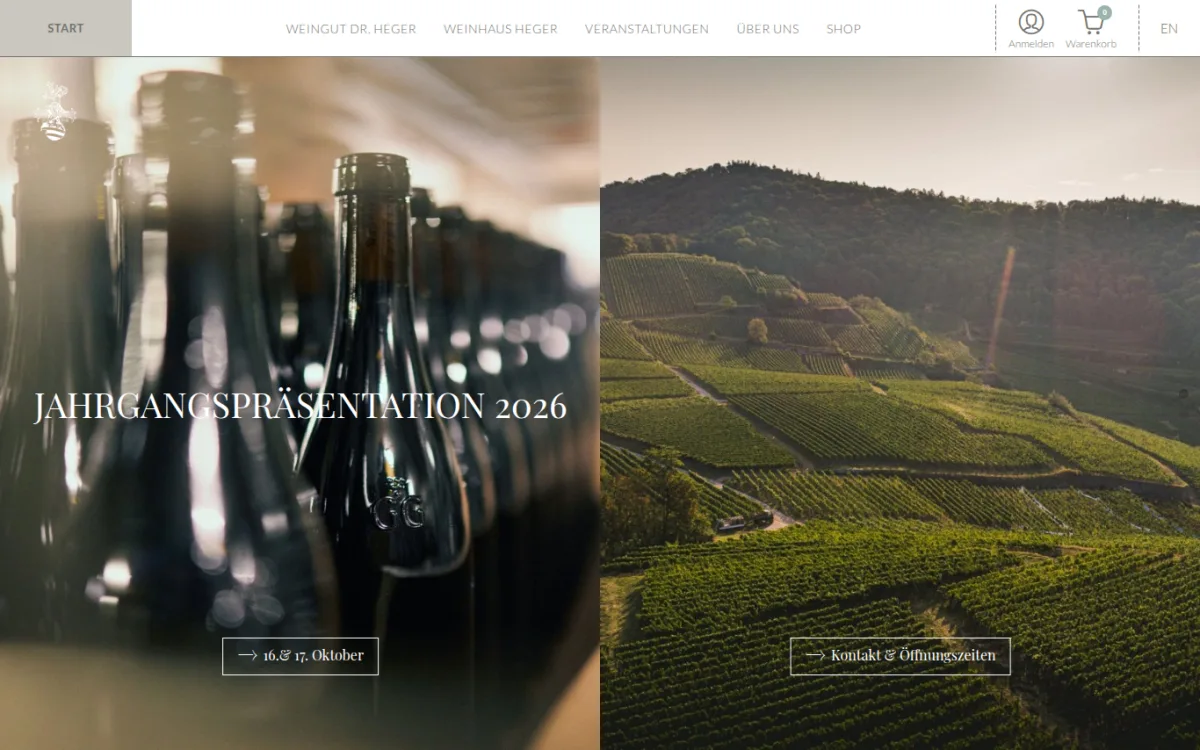 Startseite von heger-weine.de