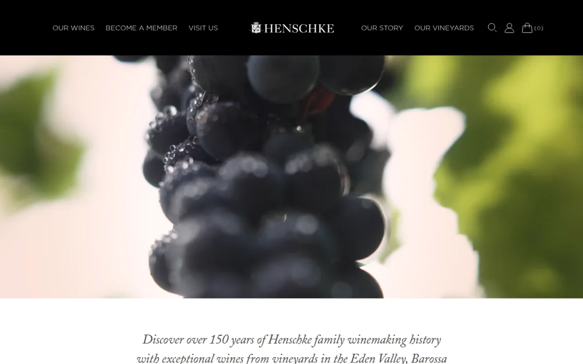 Startseite von henschke.com.au