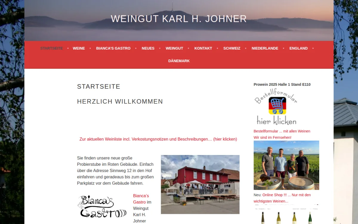Startseite von weingut.johner.de