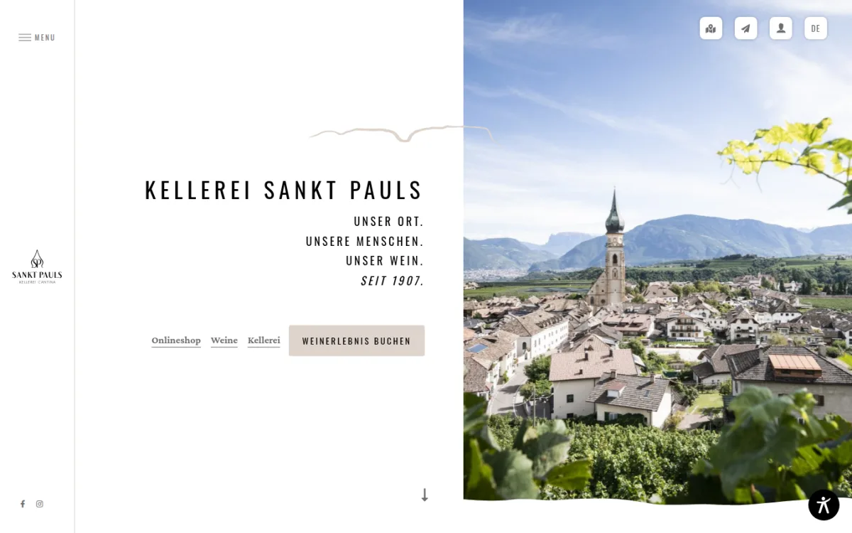 Startseite von sanktpauls.wine
