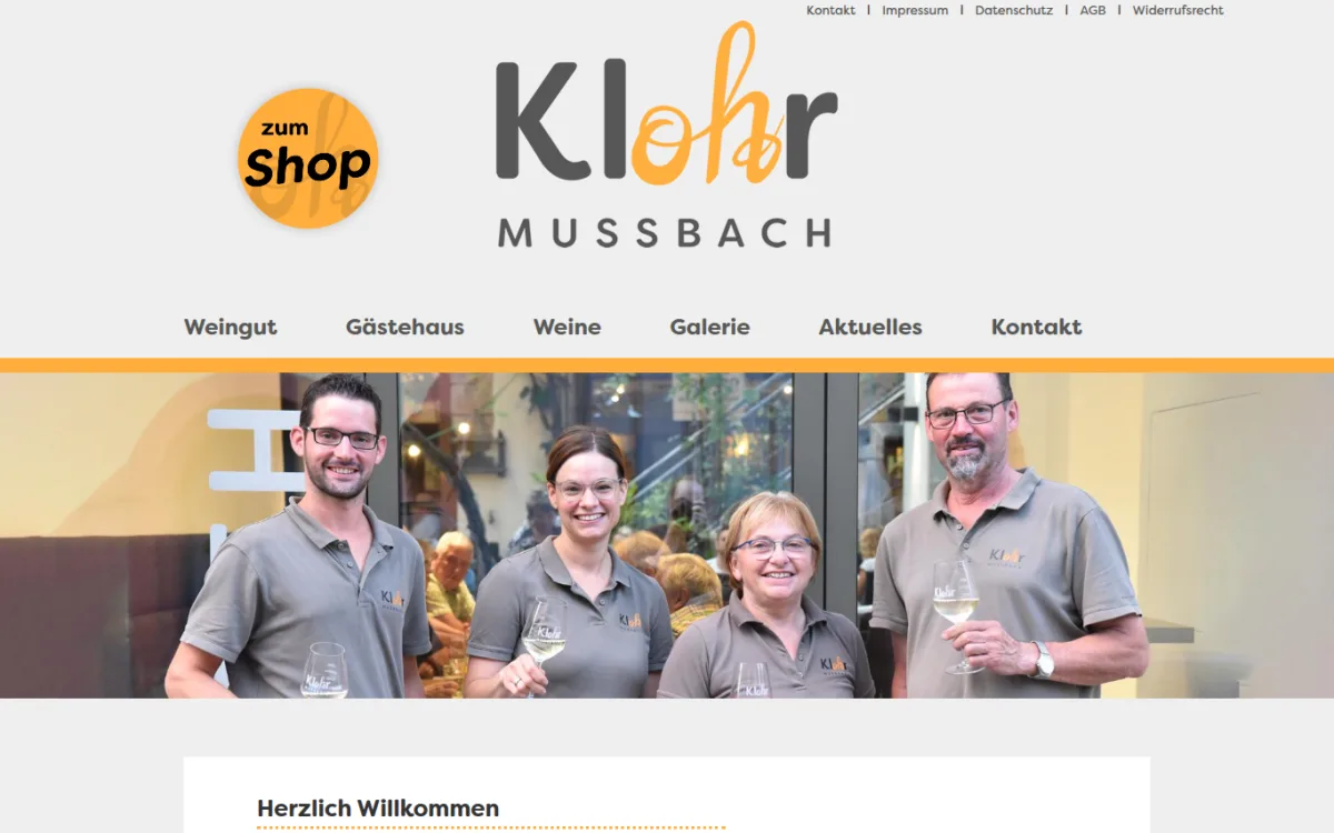Startseite von weingut-klohr.de