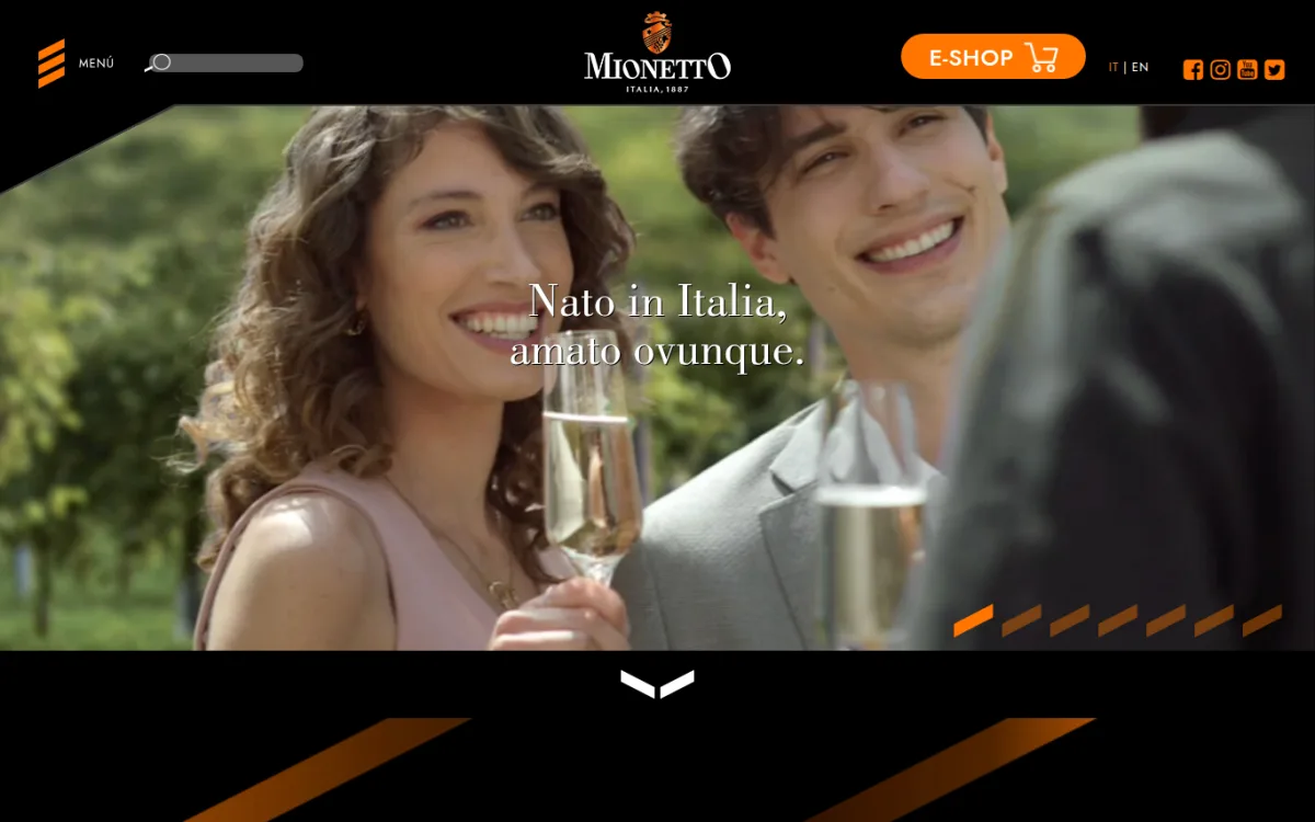 Startseite von it.mionetto.com