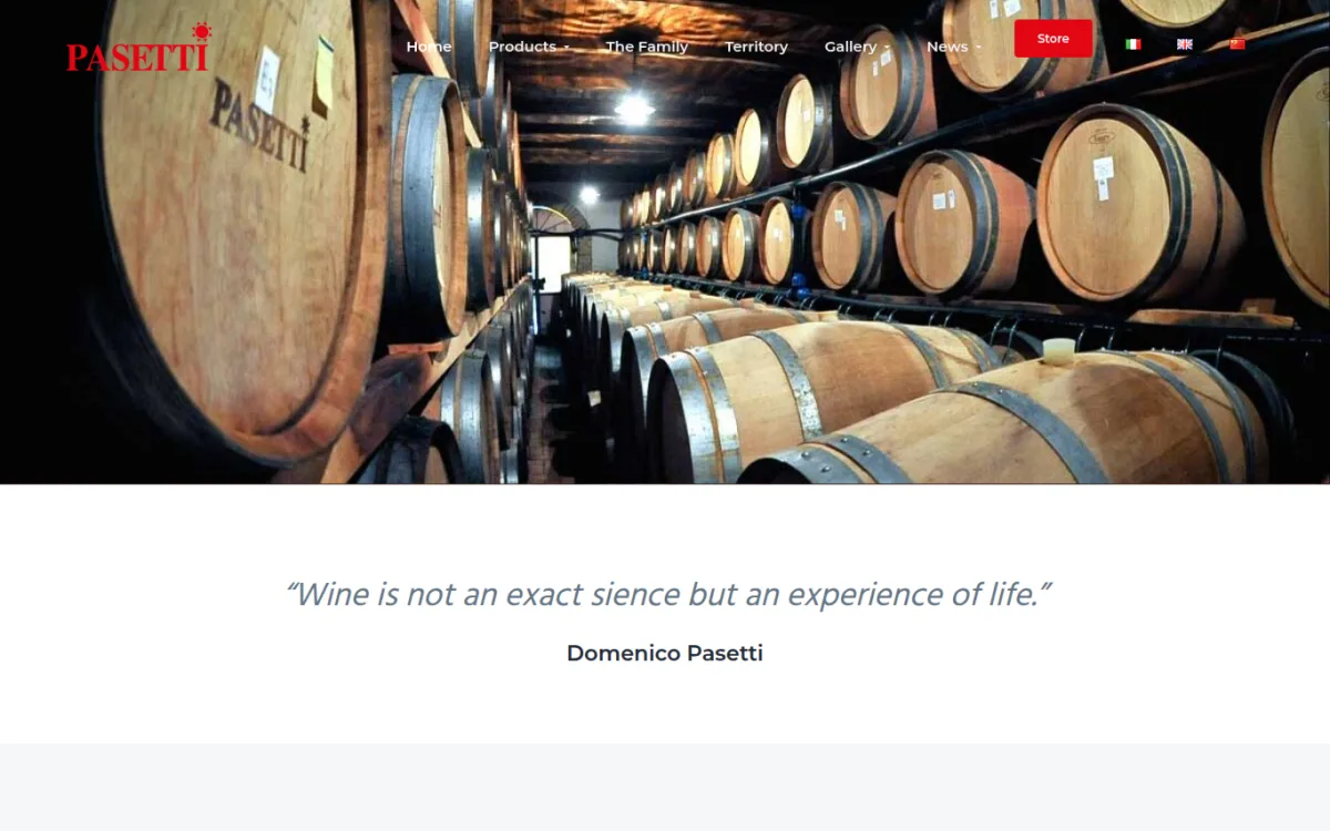 Startseite von pasettivini.it