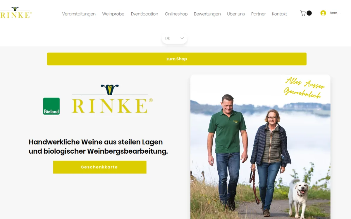 Startseite von weingut-rinke.de