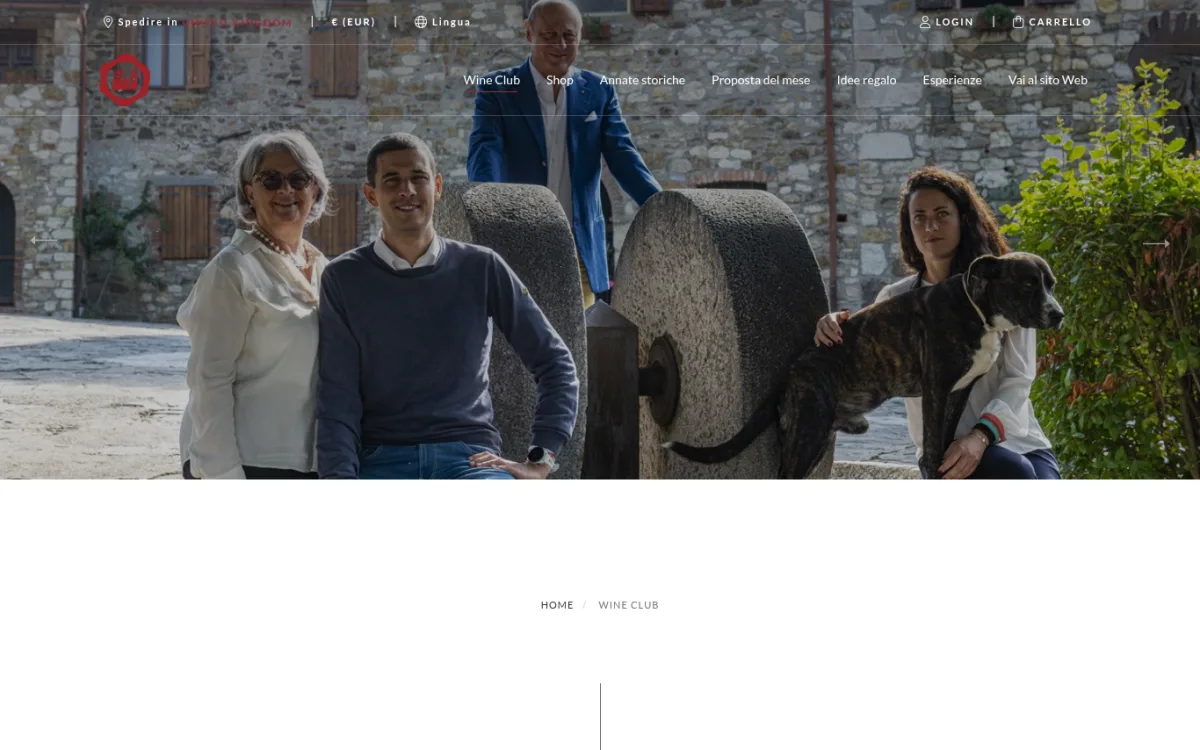 Startseite von wineclub.roccadellemacie.com