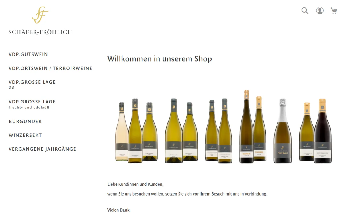 Startseite von shop.weingut-schaefer-froehlich.de
