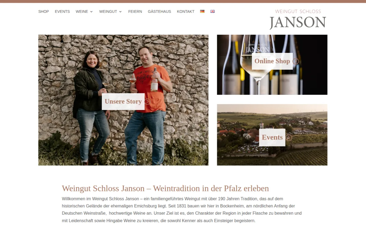 Startseite von schloss-janson.de