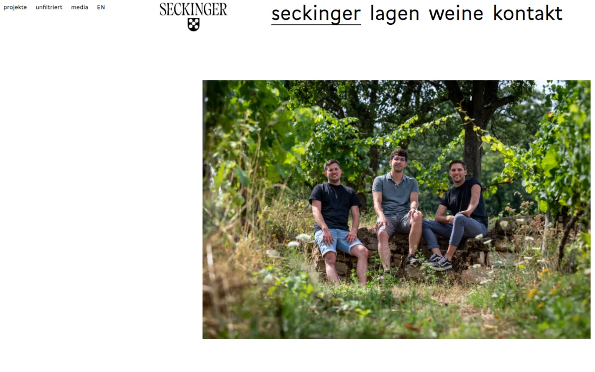 Startseite von seckinger-weine.de