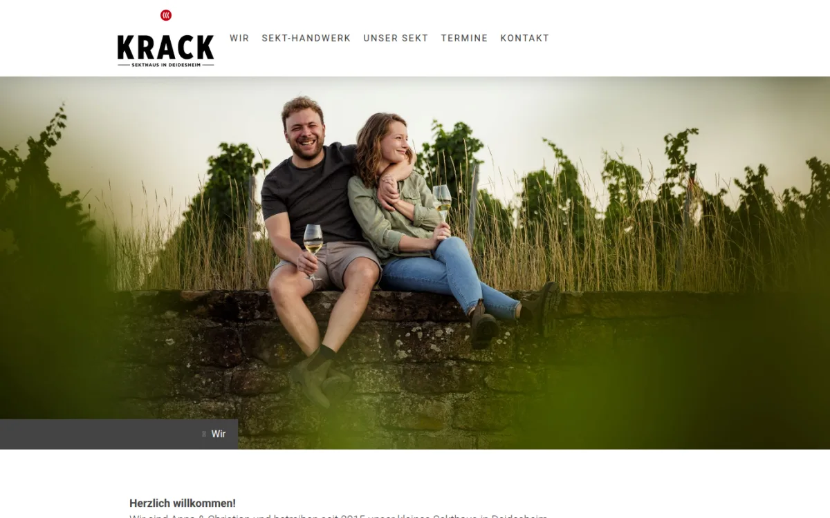 Startseite von krack-sekt.de