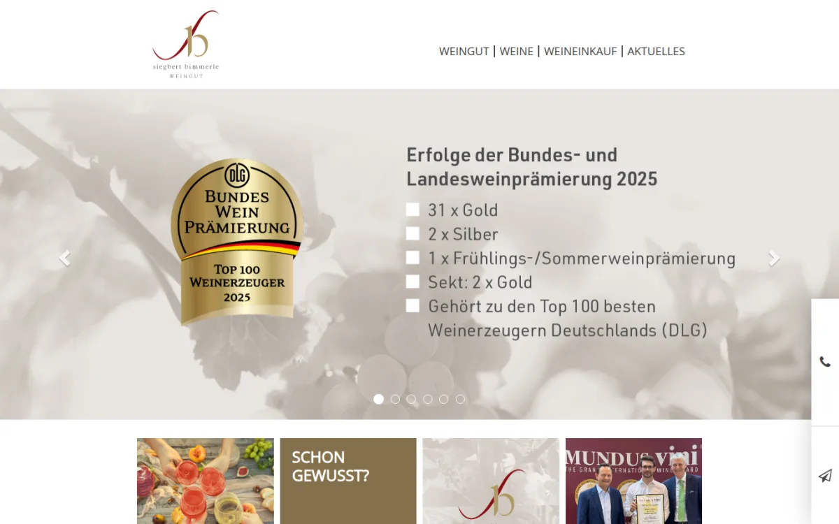 Startseite von wein-bimmerle.de