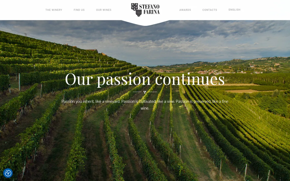 Startseite von stefanofarinawines.com