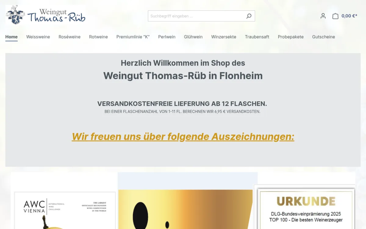 Startseite von shop.weingut-thomas-rueb.de