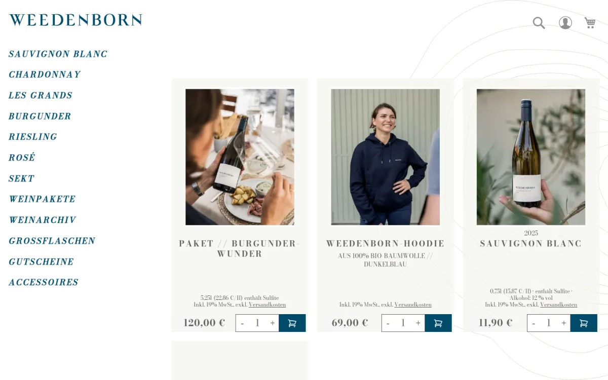 Startseite von shop.weedenborn.de