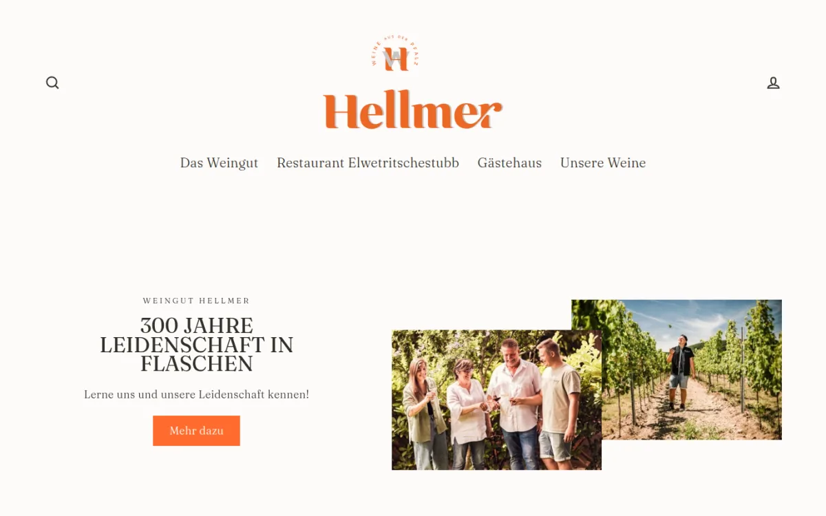 Startseite von hellmer-wein.de