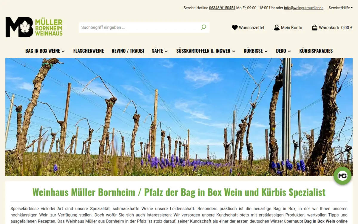Startseite von weingutmueller.de