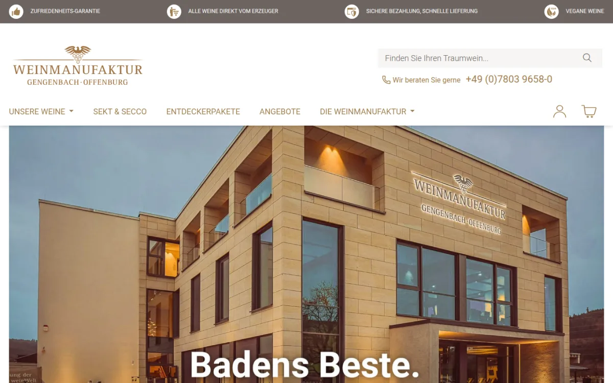 Startseite von weinmanufaktur-gengenbach.de