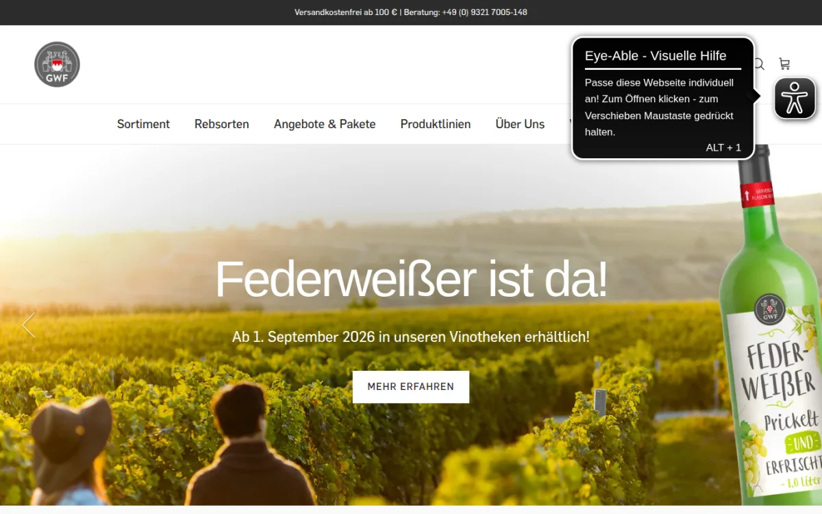 Startseite von gwf-frankenwein.de