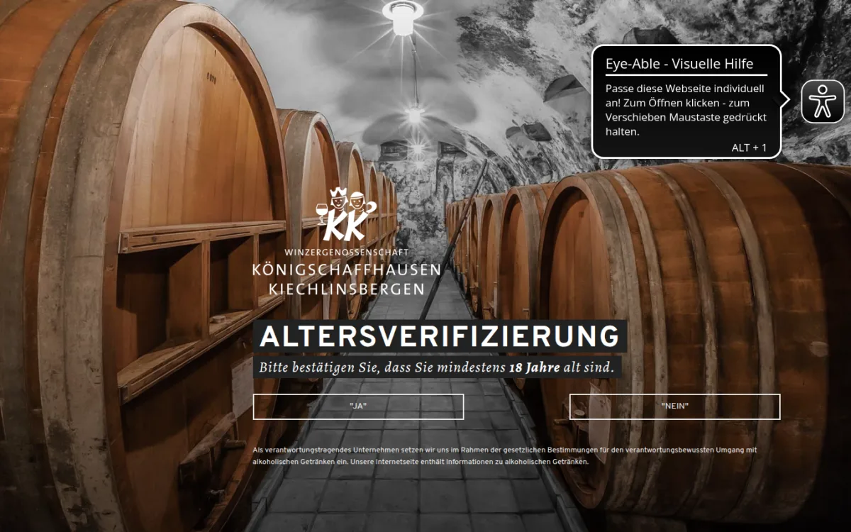 Startseite von kk-weine.de