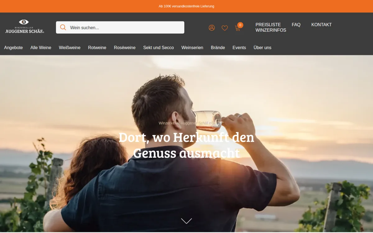 Startseite von auggener-wein.de